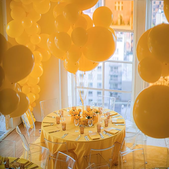 PartyWoo Mustard Yellow Balloons 152pcs Different Sizes of 18 12 10 5 Inch Yellow Fall Balloon Arch Kit for Birthday Engagement Baby Shower Bee Sunflower Little Cutie Party Decorations Yellow-Y10