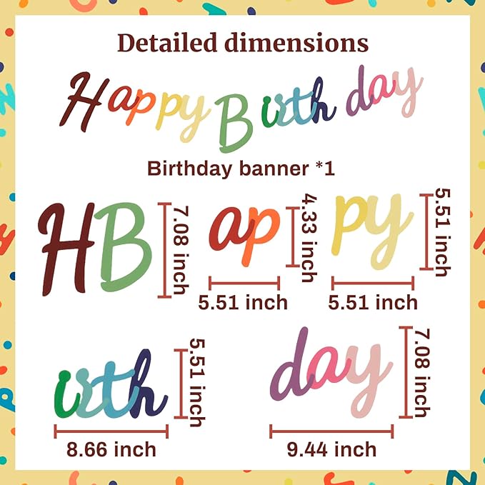 MEETINGU Colored Happy Birthday Banner Rainbow Decorations Colorful Sign Party Banner for Kids Girls Boys Rainbow Party Decorations