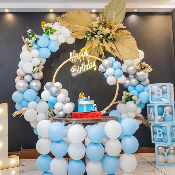 Pastel Blue Latex Balloons 100 Pack 12 inch Light Blue Party Balloons Round Helium Baby Blue Balloons for Baby Shower Boys Birthday Gender Reveal Party Decoration