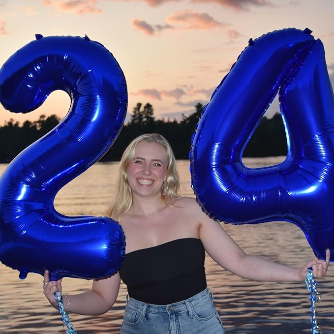 Night Blue Number 5 Balloon 40 Inch, 5 Balloon Number, 5th Birthday Decorations, Night Blue Party Supplies for Boys Girls