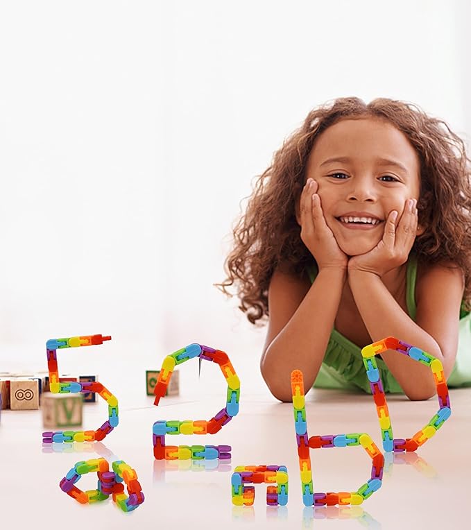 24 Pack Wacky Track Fidget Toys – Rainbow Snap and Click Twisty Toys for Kids, Birthday Party Favors, Goodie Bag Stuffers, Classroom Prizes