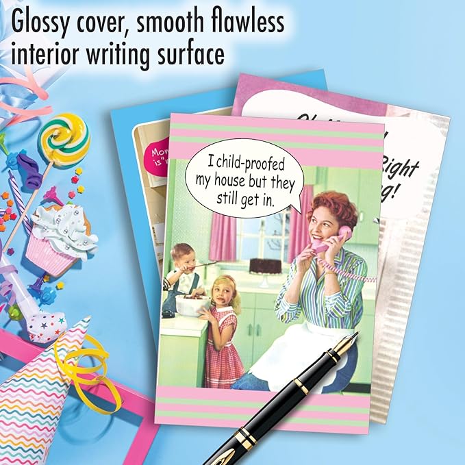 NobleWorks - Assortment Pack of 3 Funny Birthday Mother Greeting Cards with Envelopes (3 Designs, 1 Each) Mom B-Day VC10011BMG-C1x3