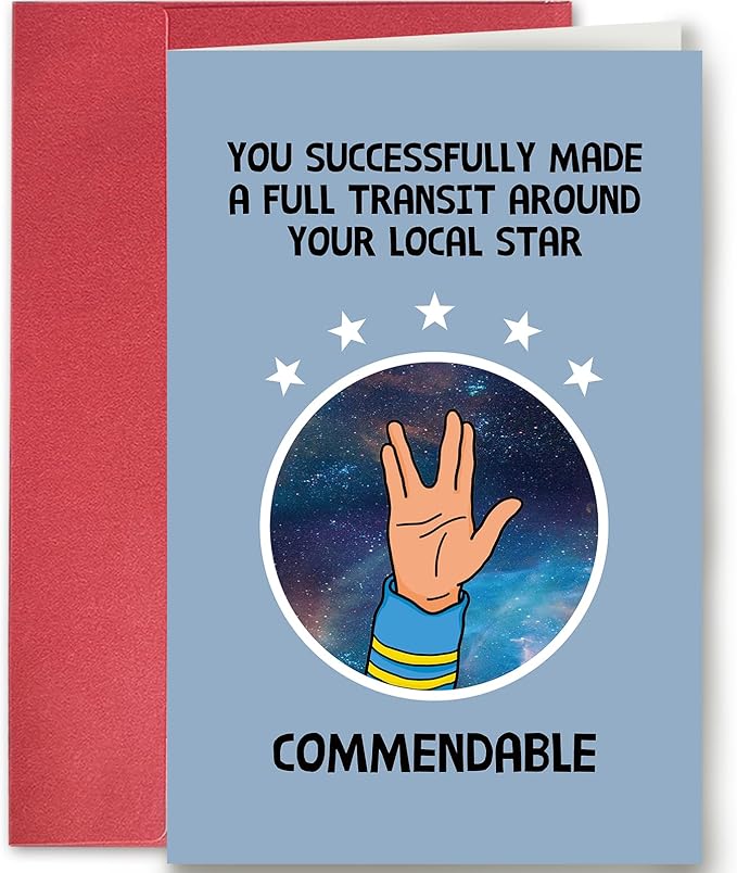 SuperShunhu Movie Birthday Card - Funny Humorous Space Travel Card for Men & Women