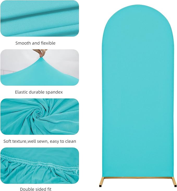 Arch Covers,Arch Backdrop Stand Fitted Cover for Wedding Birthday Party Ceremony Banquet Decoration(6.6FT,Sky Blue,Cover Only)