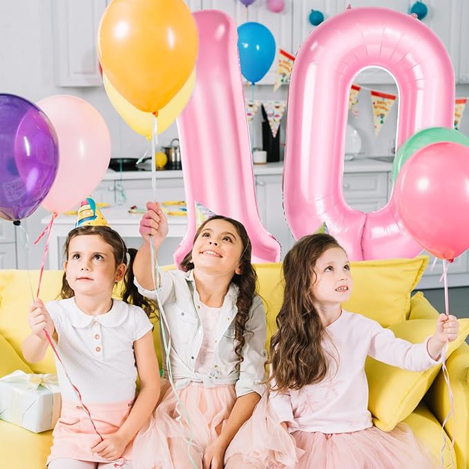 Number 0 Balloons 40 Inch Large Helium Foil Mylar Balloons For Birthdays Party Decorations/Wedding/Anniversary/Graduations/Baby Shower (Pink)