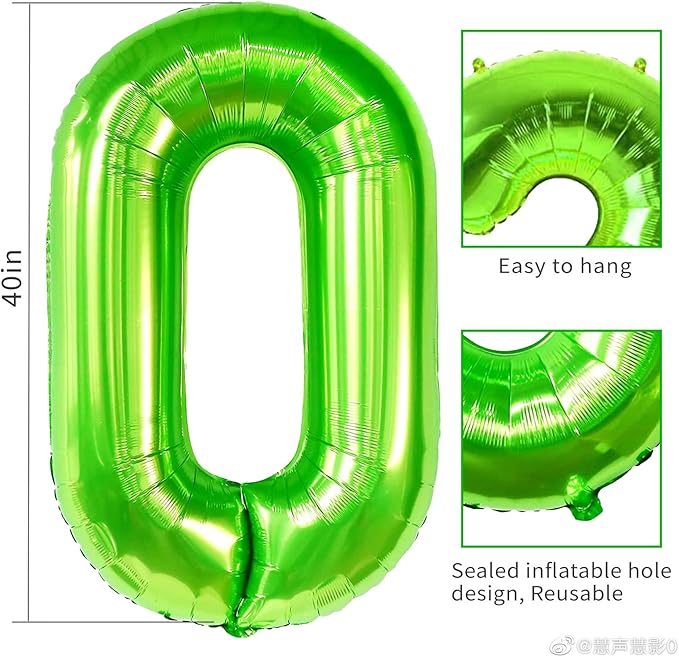 Smlpuame 40 inch Number Balloon 0-9 Green Large Number 22 Balloons,Digital Balloons for Birthday Party Celebration Decorations Supplies, Helium Foil Number Balloons for Wedding Anniversary