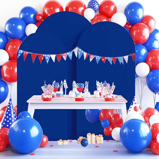 Wedding Arch Cover (7.2FT, 6.6FT, 6FT) Set of 3 Arch Backdrop Spandex Cover for Birthday Party Baby Shower Ceremony Banquet Decoration (Royal Blue, 7.2FT,6.6FT,6FT)