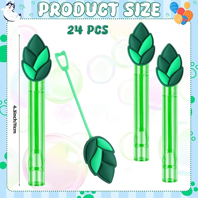 Jenaai 24 Pcs Asparagus Bubble Wands Vegetable Themed Bubble Wand Party Favors for Summer Activity Cartoon Birthday Gifts Carnival Goody Bag Stuffers Wedding Supplies