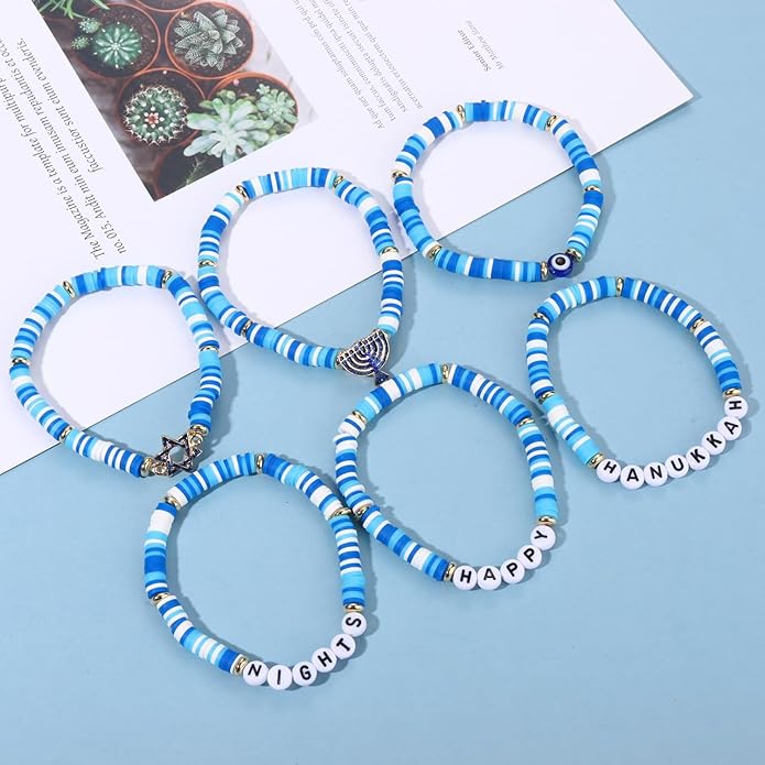 Surfer Heishi Bracelets for Women Stackable Rainbow Vinyl Disc Clay Beaded Stretch Bracelets Elastic Layering Friendship Bracelets Boho Summer Beach Jewelry