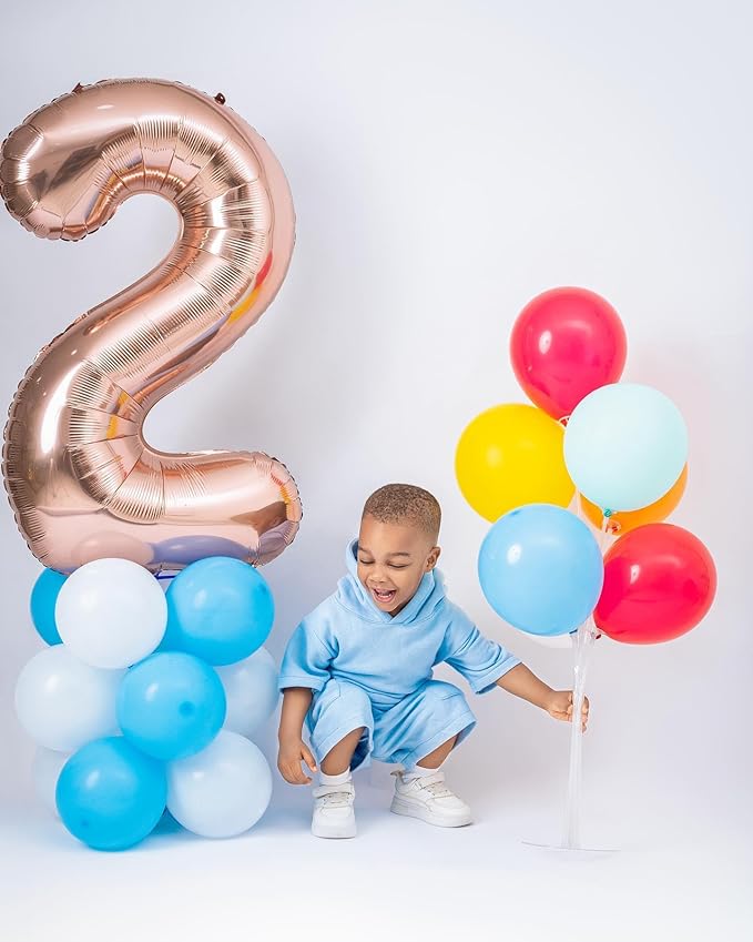 Rose Gold Number 7 Balloon 40 Inch, 7th Birthday Party Decorations for Children, Giant 7 Foil Balloon for Party Supplies
