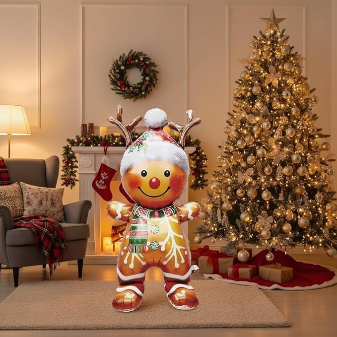Jumbo Chirstmas Deer Balloon - Reusable Foil Balloon for Christmas Party Decorations, Indoor & Outdoor Holiday Festival Atmosphere
