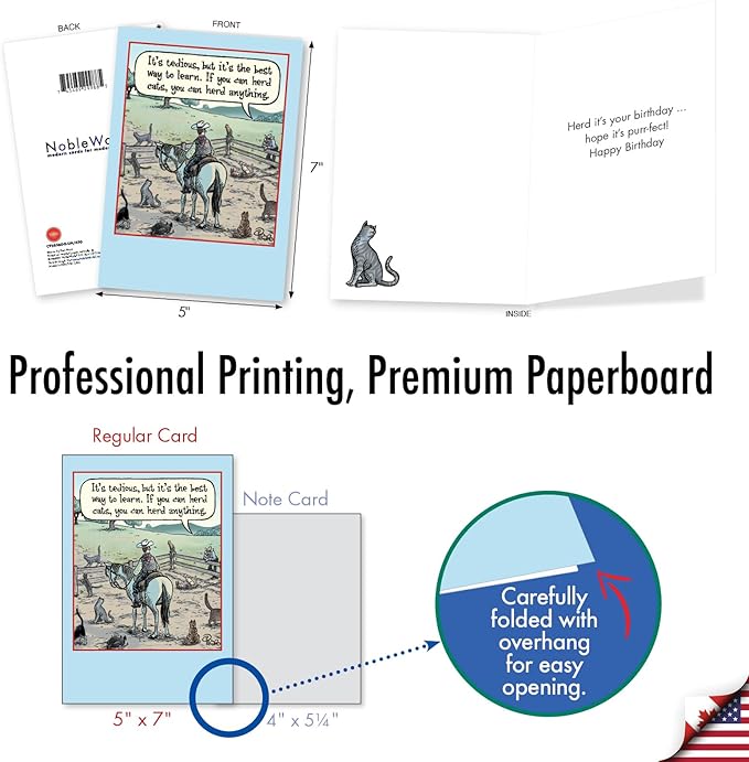 NobleWorks -1 Funny Birthday Greeting Card w/ 5x7 Envelope For Men, Women - Bday Herd Anything C9285BDG-UA