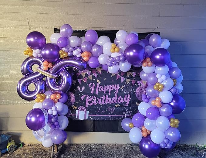 40 Inch Number 8 Balloon, Purple 8 18 28 80 Birthday Balloons for Men Boys, 8th Birthday Decorations Party Supplies, Wedding, Graduations
