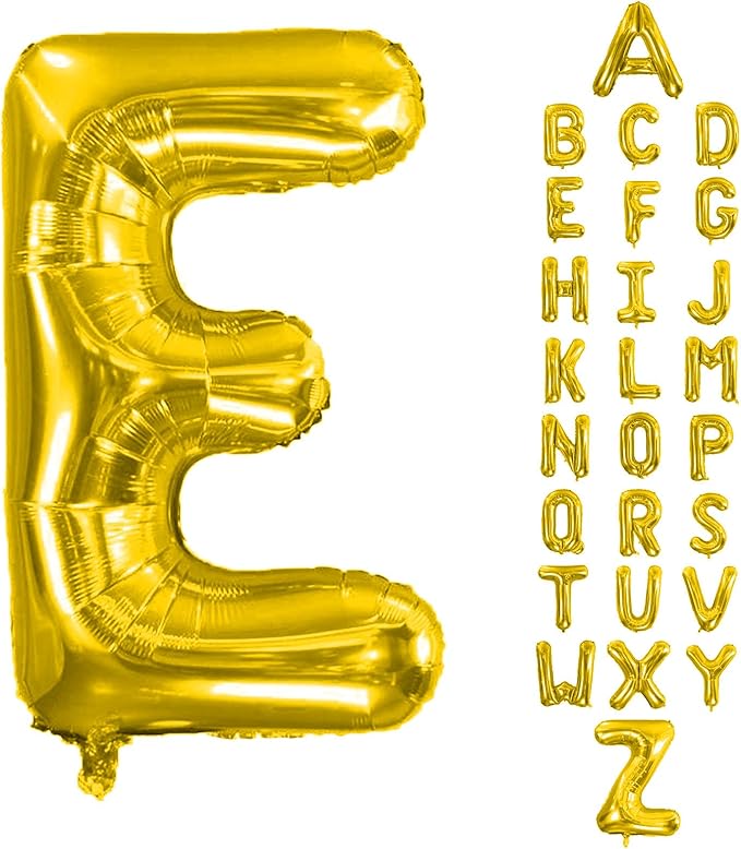 Letter Balloons 40Inch Large Giant big Foil Mylar Gold Balloons E for Birthday Party Decorations
