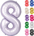 Lilac Number 8 Balloon 40 Inch, Lavender 8 Balloon Number, 8th Birthday Decorations, Lilac Mauve Party Supplies for Boys Girls