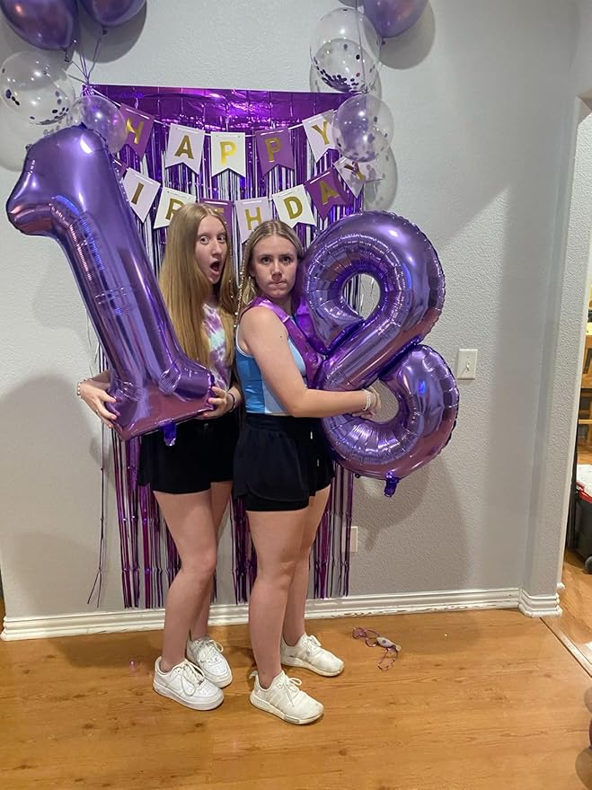 40 Inch Balloon Purple Number 8 Big Foil Helium Number Balloons Giant Mylar Number 8 Balloons for 18 28 68 80 88 Birthday Anniversary Party Decorations Supplies