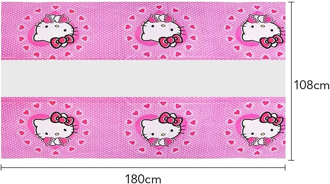 2pcs Pink Cat Tablecloth Cute Anime Themed Party Supplies Tablecover Perfect for Birthday Celebration and Party Decorations (70x42.9 inch) (Heart Cat)