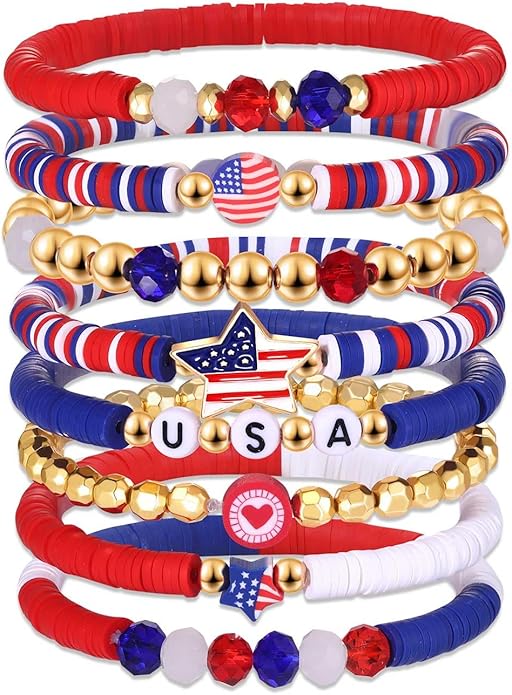Surfer Heishi Bracelets for Women Stackable Rainbow Vinyl Disc Clay Beaded Stretch Bracelets Elastic Layering Friendship Bracelets Boho Summer Beach Jewelry