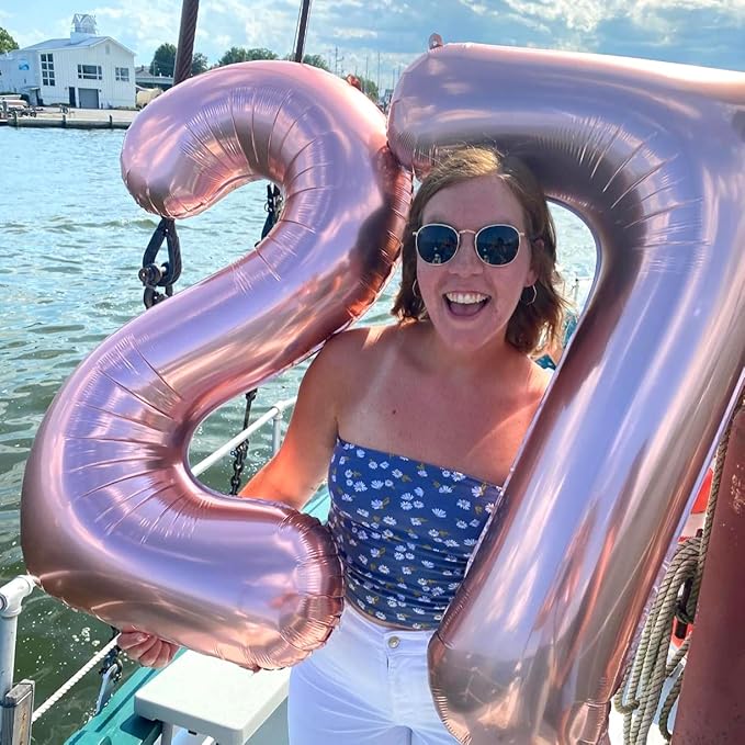 Rose Gold Number 10 Balloons for 10th Birthday Decorations, 40 Inch Rose Gold Helium Mylar Foil Number 1 & 0 Balloons for Girls, 10th Birthday Balloons for Women Anniversary Party Supplies