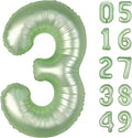 40 Inch Sage Green 3 Large Number Balloon, 3 13 23 30 33 36 Oliver Green Birthday Party Decorations, Number Three Foil Balloons for Anniversary Party Graduations Celebration Supplies