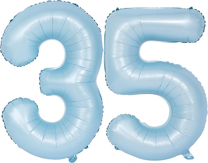 40 In Matte Blue Number Balloons Helium Foil Mylar Balloon Birthday Party banquet Decoration Digital 35