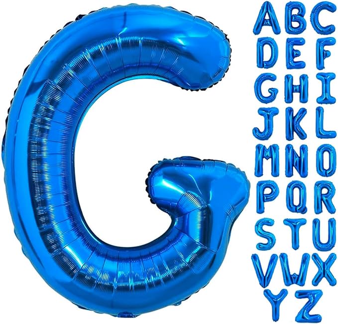 40 Inch Blue Letter G Balloons Alphabet G Letter Balloons Foil Mylar Big Letter Balloons for Birthday Party Anniversary New Year Graduation Wedding Decorations