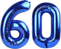 40 Inch Navy blue Number 60 Digital Balloon,Jumbo Mylar Foil Helium Balloon for 60 Balloons for Birthday Party,Wedding Anniversary Party Decorations