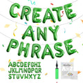52 pcs Green Foil Letter Balloons with Air Pump, 16 Inch 2 A-Z Sets - Mylar Alphabet Balloon Kit for Birthday Banner & Party Decorations