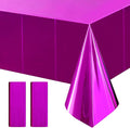 2pcs Fuchsia Red Foil Tablecloth 54 * 72 Inch Plastic Baby Shower Birthday Party Table Cloths Disposable Waterproof Table Cover for Anniversary Bridal Shower Wedding Party Supplies