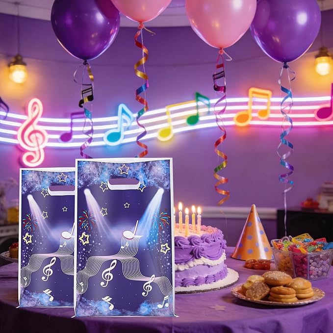 30 Pcs Music Hunter Goodie Bags Party Favor Bags with Handles for Birthday Party Theme Candy Bag Treat Bags Cookie bag
