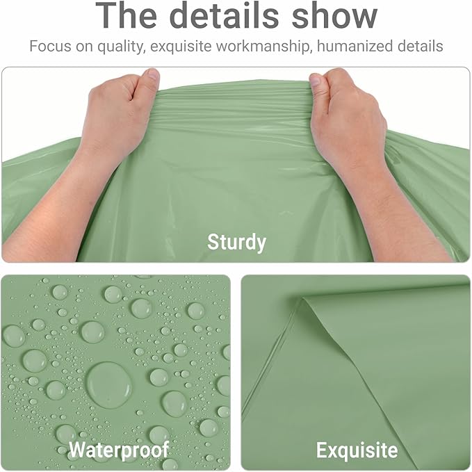 MRJ 3 Pack Sage Green Plastic Tablecloths 54 x 108 Inch for Rectangle Tables Decorative Party Holiday Birthday Disposable Table Cloth
