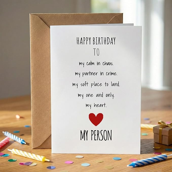 KINGNAME Romantic Birthday Card for Him Her, Emotional Meaningful Greeting Card, Favorite Human Cute Love Card for Couple Partner