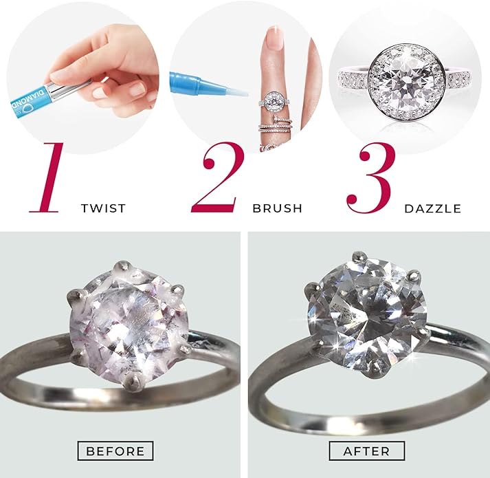 CONNOISSEURS Diamond Dazzle Stik - Portable Diamond Cleaner for Rings and Other Jewelry - Bring Out The Sparkle in Your Diamonds and Precious Stones
