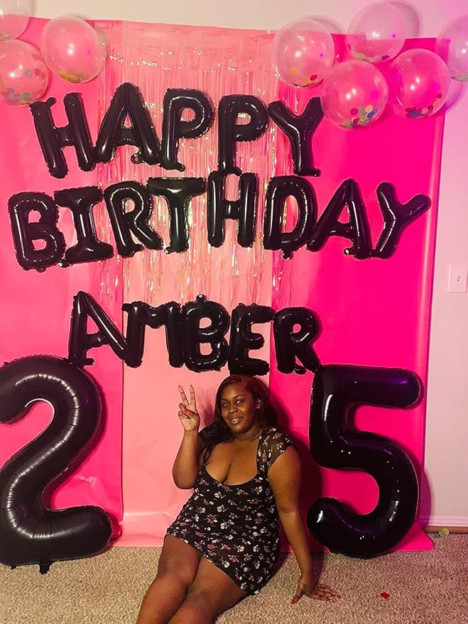 Balloon 8 Numbers, 40 Inch Black Large Ballon for Women And Men, Balloons Decoration for Happy 8 18 28 80 Birthday, Wedding Anniversary, Christmas, New Year, Halloween Party Decoration