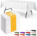White Plastic Table Cloth Rectangle Table 40 Pack, 54''×108'' Tablecloth for 6ft Tables, Table Cloth for Disposable Use, Table Cover for Holiday Party, Gathering