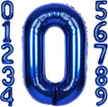 40Inch Navy Blue Number 0 Balloon Large Helium Royal Blue Number Balloons 0-9 Giant Digital 0th Foil Mylar Big Party Balloon for Boy Birthday Party Anniversary Graduation Decorations