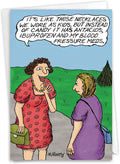 NobleWorks - 1 Funny Birthday Greeting Card w/ 5 x 7 Envelope For Women, Her - Bday Medicine Necklace C8710BDG