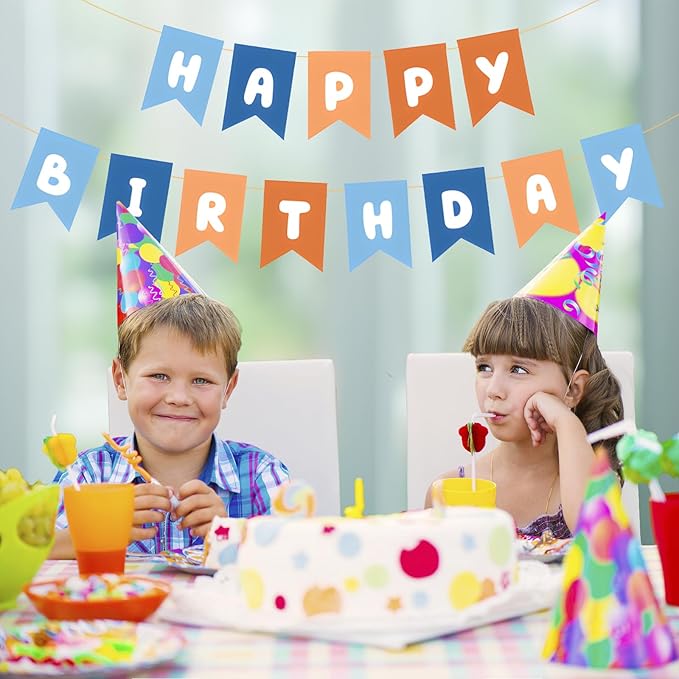 ZHENGYE Happy Birthday Banner Sign Party Decoration for Kids Girls Birthday Party Decorations Supplies