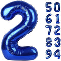 Night Blue 2 Balloon, Number Balloons 40 Inch, 2nd Balloon Number Birthday Decorations, Second Two Birthday Party Supplies, Number 2 Balloon