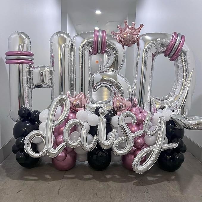 Silver Letter V Balloons 40 inch Large Alphabet V Balloons Silver Helium Foil Letter Balloon Banner for Birthday Party Anniversary Wedding Decoration