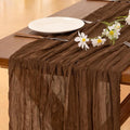 Socomi 3pcs Brown Coffee Easter Spring Cheesecloth Table Runner Boho Rustic Gauze 120 inch 10FT Cheese Cloth Runner for Wedding Party Baby Shower Birthday Home Decor Holiday Decorations