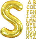 40 Inch Letter Foil Balloons Gold for Graduation, Birthday, Wedding Decorations Jumbo Photo Backdrops Big Alphabet S