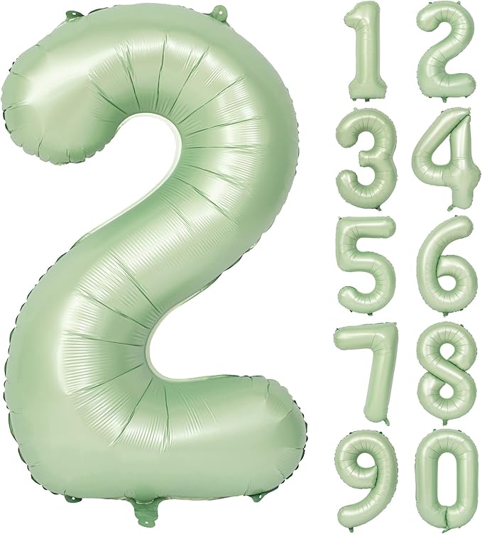 40" Olive green Number Balloons Helium Foil Mylar Balloon Birthday Party banquet Decoration Digital 2