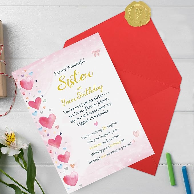 Sister Birthday Card, Funny Birthday Card Gifts for Sister, Happy Birthday to A Cute Women Girl