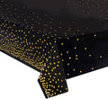 12 Pack Plastic Tablecloths for Rectangle Tables, Black and Gold Waterproof Disposable Party Table Cloths, Table Covers for Decorations, Graduation, Birthday, Cocktail Party, 54" x 108"
