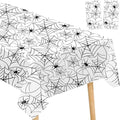 2Pack Halloween Plastic Tablecloths Disposable Christmas Plastic Table Covers BBQ Picnic Halloween Party Oil-Proof Waterproof Table Cloth White Spider Web TableCover 54 x 108 in