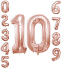 40 Inch Number Celebration and Decoration Balloon for Birthday Parties, Graduations, Anniversaries, Weddings, Photo Shoots, Special Events - Helium Foil Mylar (Rose Gold Number 10)