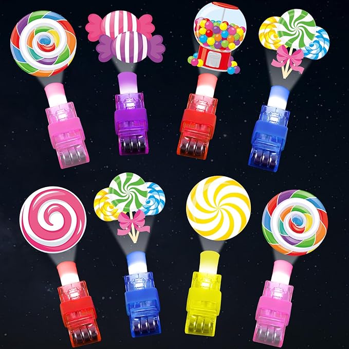 36 PCS Candy Birthday Party Favors Lollipop Candyland LED Light Up Finger Lights, Glow in the Dark Candy Land Party Bulk for Holiday Christmas Goodie Treat Bags Stuffers Candies Birthday Supplies
