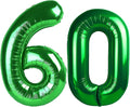 40 Inch Green Number 60 Digital Balloon,Jumbo Mylar Foil Helium Balloon for 60 Balloons for Birthday Party,Wedding Anniversary Party Decorations