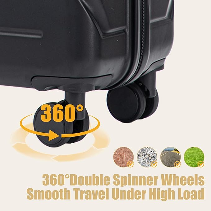 28 Inch ABS Hard Shell Large Luggage With Combination Lock and Side Hooks, Black